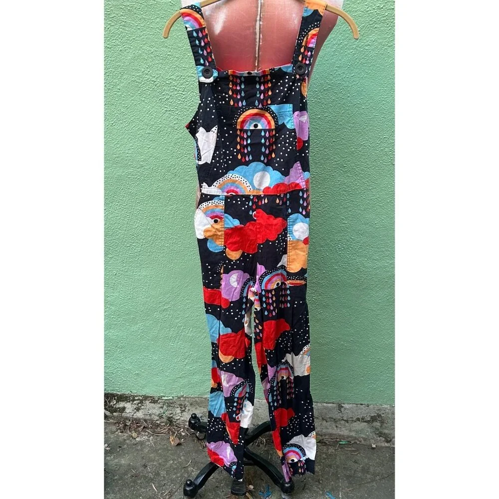 Nooworks Universe by Rainbow Kimono Overalls Pockets Women Jumpsuit Cloud XS - Picture 3 of 8